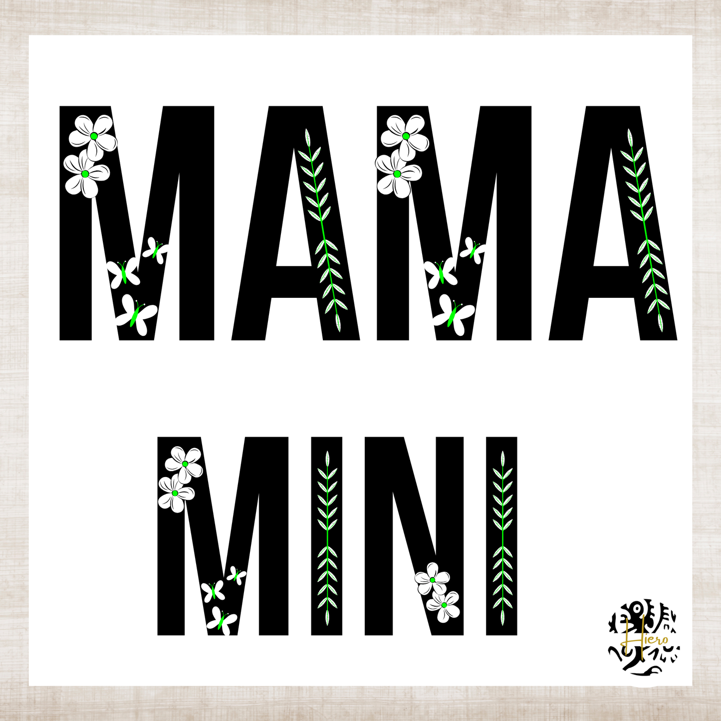 Mama & Mini Shirts - Green & White flowers