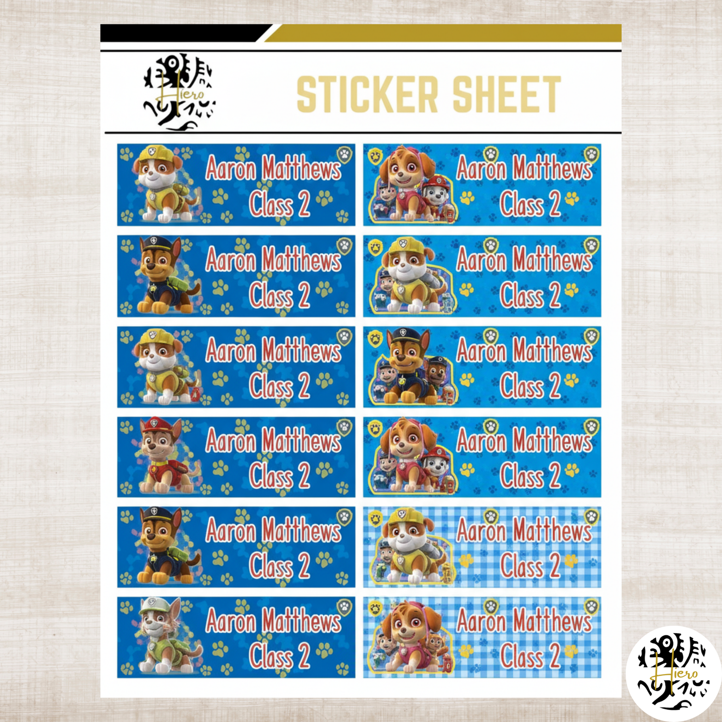 School Sticker Sheet - 8.5x11 inch