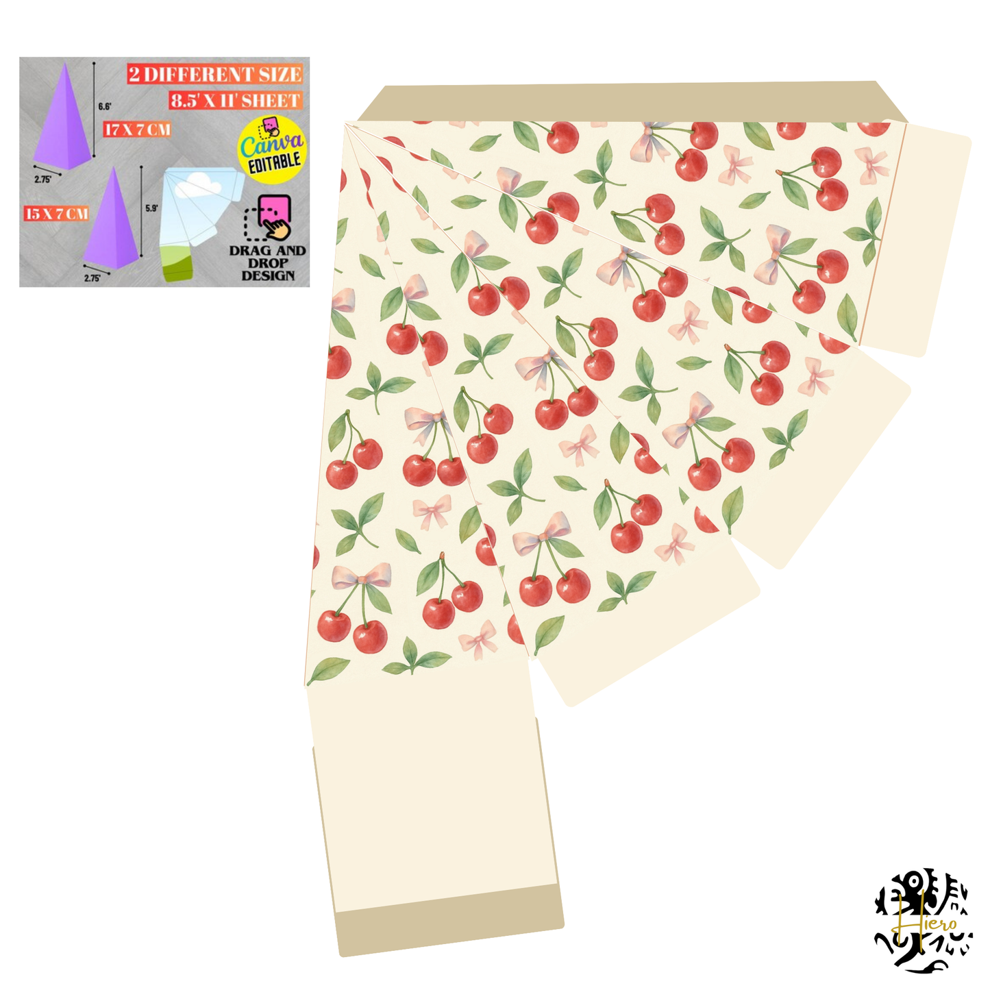 Custom Treat Boxes - Simple Pyramid Box (Digital File)