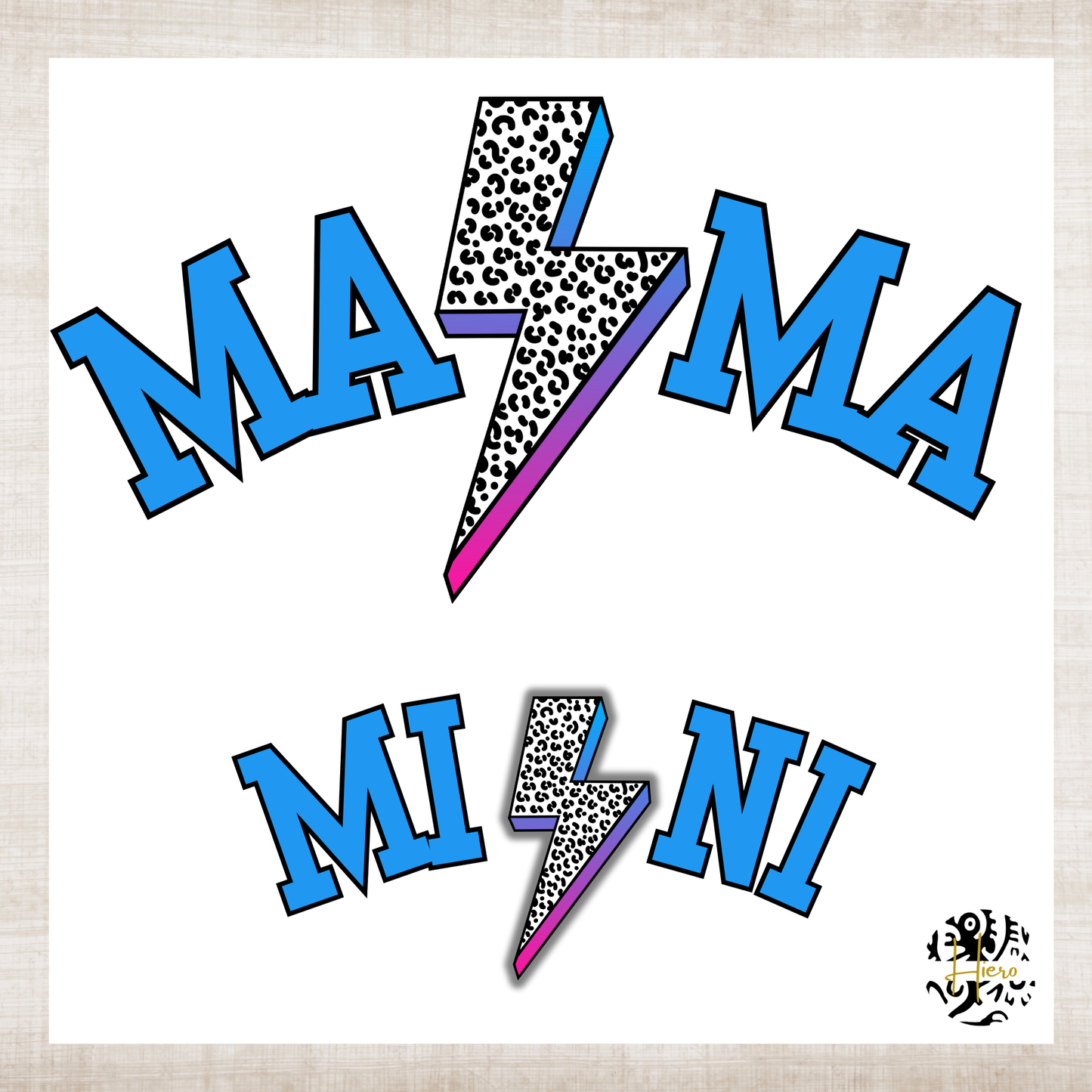 Mama & Mini Shirts - Blue Lightning Bolt