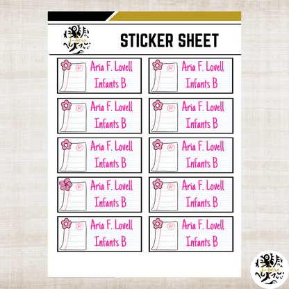 School Sticker Sheet - 8.5x11 inch