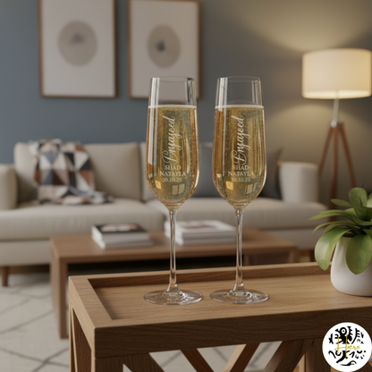 Glassware - Etched Champagne Flute