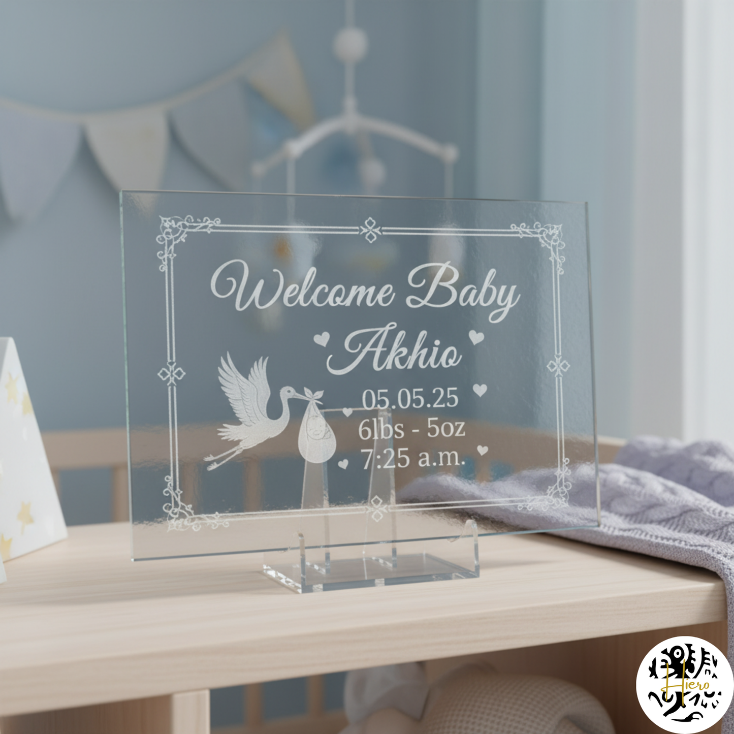 Glassware - Etched Rectangle Plaque