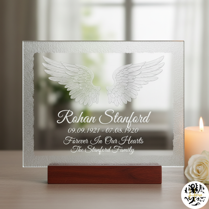 Funeral Memorial Plaques - Etched Glass